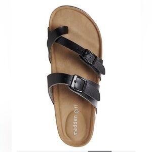 Madden Girl Dual Strap Black Sandals
